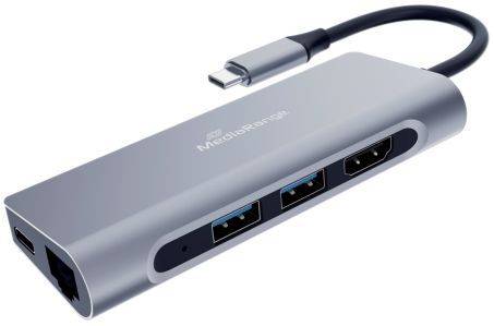 MEDIARANGE USB-Hub 1:6 silber MRCS510