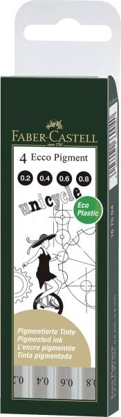 FABER CASTELL Pigmentliner Ecco 4ST schwarz 167004