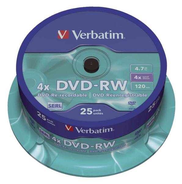 VERBATIM DVD-RW 25erSpindel 43639 4,7Gb120mi