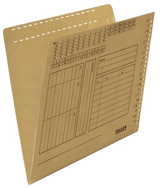 Einstellmappe mit Schlitzstanzung braun, Kraftkarton, 230 g qm
