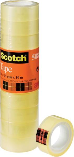 Klebeband Transparent 508, PP, Bandgröße (L x B): 10 m x 15 mm, 10 Rollen