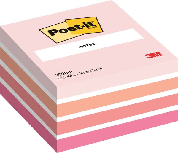 Haftnotiz Würfel 76 x 76 mm, pastellpink