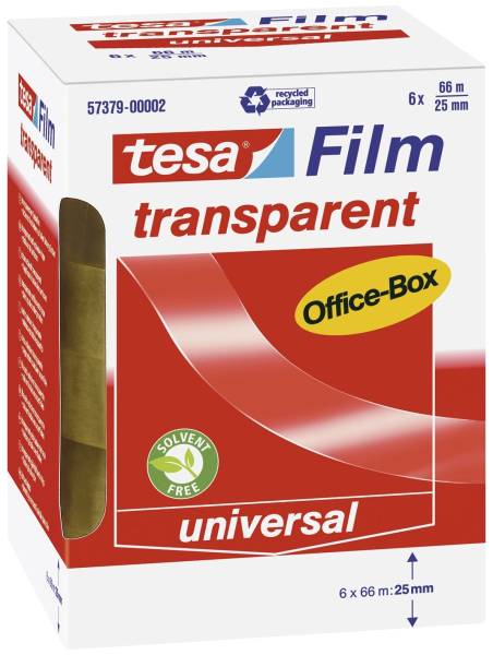 Klebefilm Office Box transparent 6 St , Bandgröße (L x B): 66 m x 25 mm