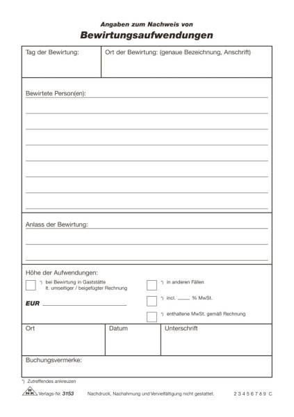 RNK Bewirtungsspesenblock A5 3153 50BL
