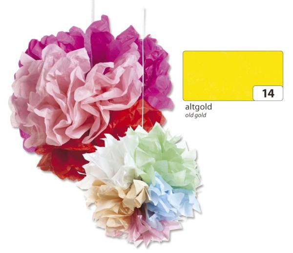 Blumenseide 50 x 70 cm, 5 Bogen, altgold