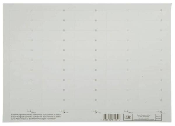 vertic Beschriftungsschild für Registratur, 58 x 18 mm, weiß, 50 Stück®