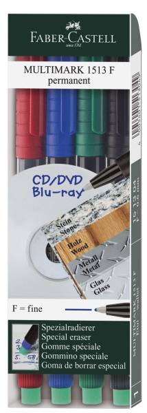 FABER CASTELL Overheadstift OHP-PLUS 4er-Etui 151304 Perm
