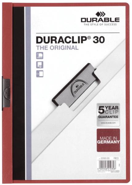 DURABLE Klemmappe Duraclip 30 rot 999109357