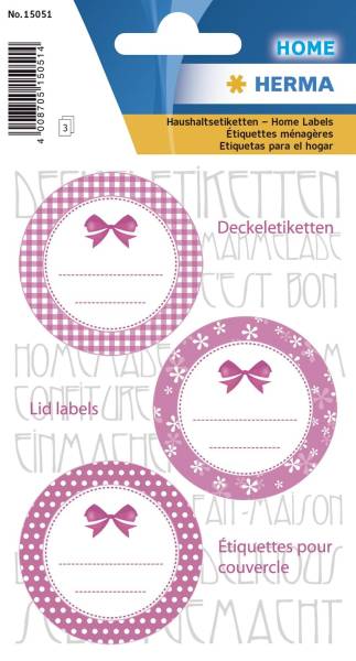 Einmachetikette Deckel rose