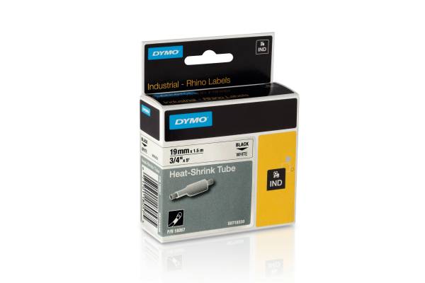 Heißschrumpfschlauch Industrieband, Kunststoff, 1,5 m x 19 mm, schwarz weiß