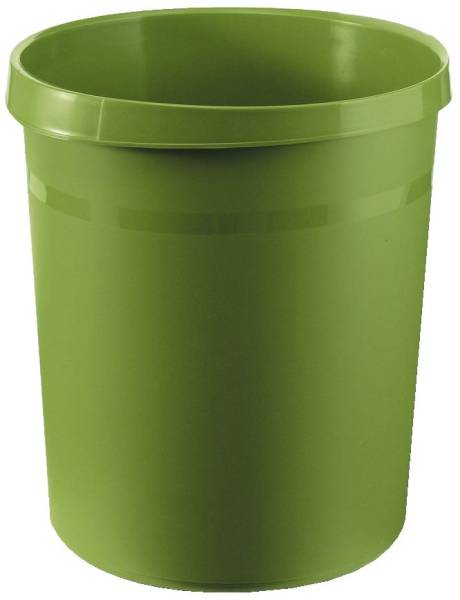 Papierkorb GRIP, 18 Liter, rund, 2 Griffmulden, extra stabil, grün