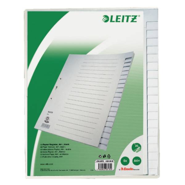 LEITZ Register A4 blanko grau 12203085 Papier 20tlg.