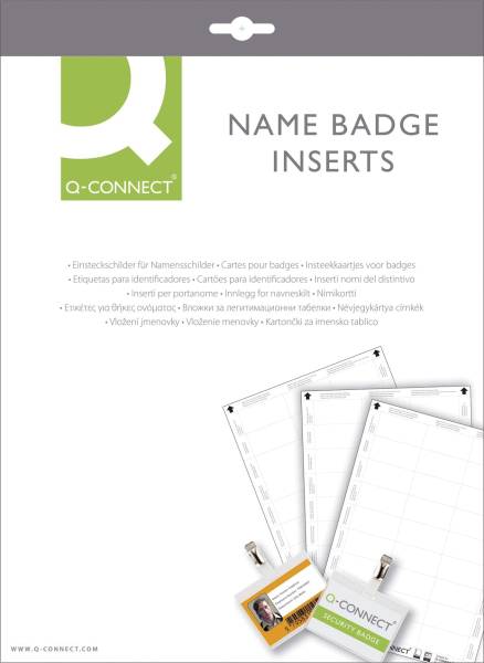 Q-CONNECT Einsteckschild f. Namensschild KF02287 30x60mm 25ST