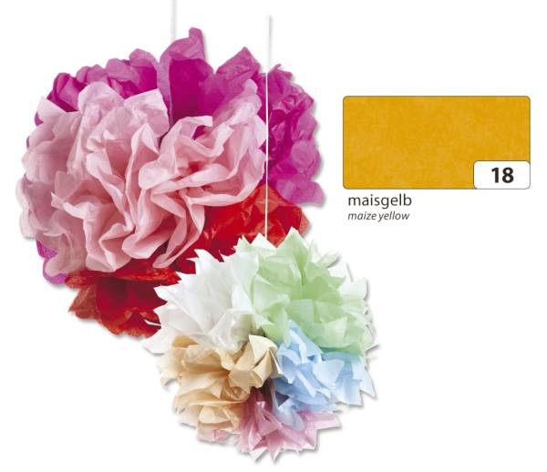 Blumenseide 50 x 70 cm, 5 Bogen, maisgelb