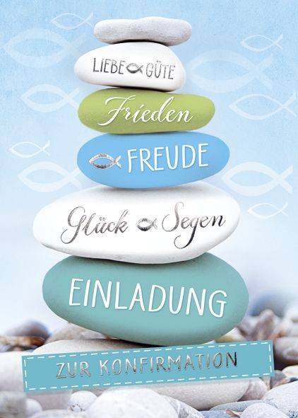 Einladung Konfirmation 5 Stück, inkl Umschlag