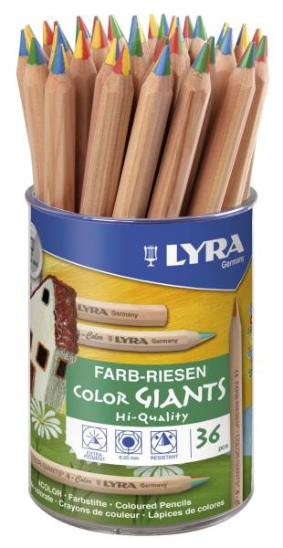 Farbstift Farb Riesen 4 Color naturbelassen, im Köcher