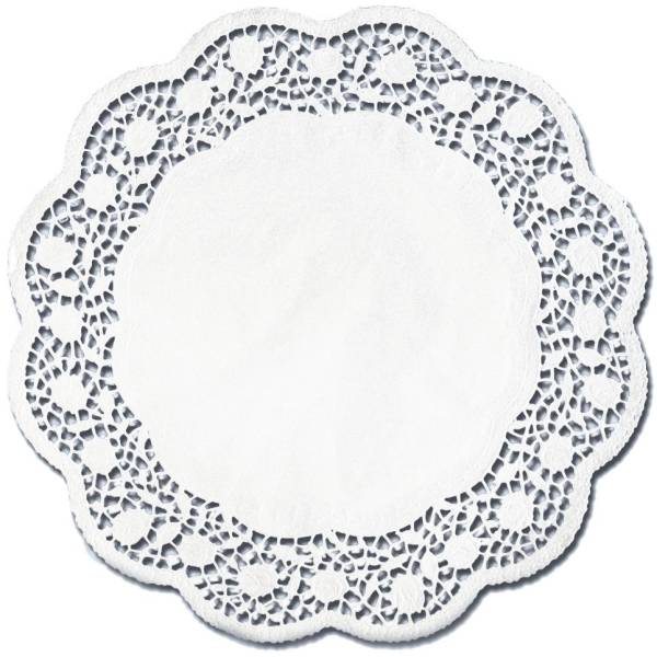 Tortenspitzen Ø 11 cm, 12 Stück, weiß