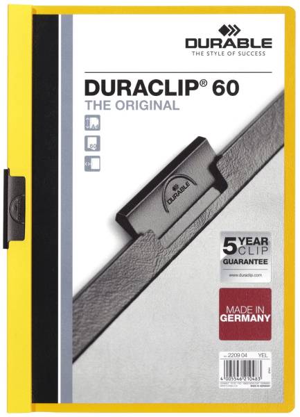 Klemm Mappe DURACLIP 60, DIN A4, gelb®