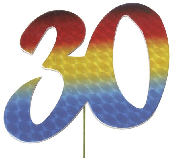 Jubiläumszahl 30 bunt