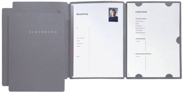 PAGNA Bewerbungsmappe Select A4 grau 22002-06 mit Klemmsch