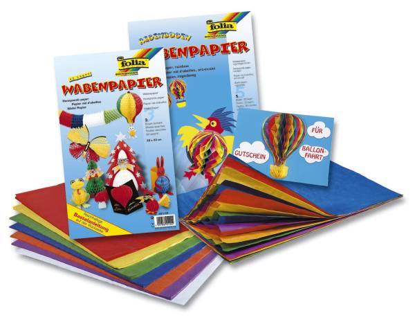 FOLIA Wabenpapier 20x33 rot+gelb+grü 451-09 ungumm. Pg3Bg