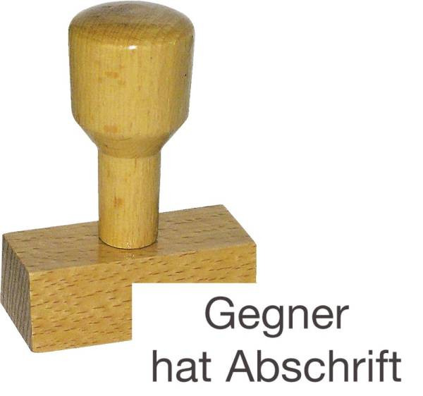 Vorgangsstempel Gegner hat Abschrift