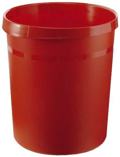 Papierkorb GRIP, 18 Liter, rund, 2 Griffmulden, extra stabil, rot