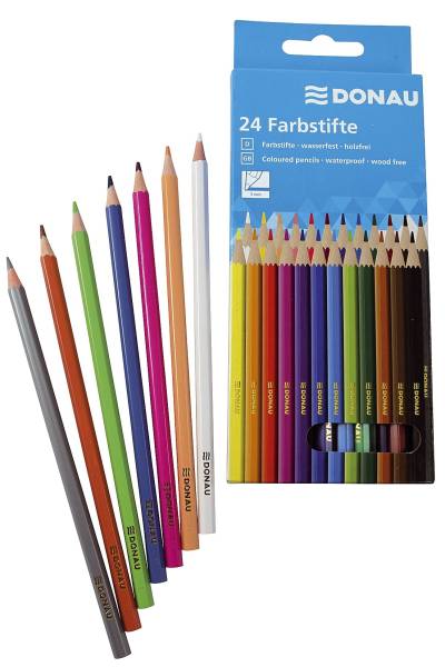 Farbstifte 5 mm, 24 Farben, Kartonetui