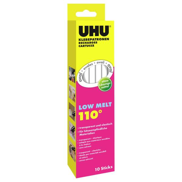 UHU Klebepatrone LT110 125g transp 48620 10ST oval