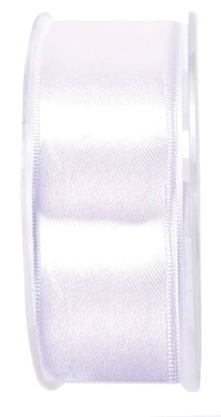 Doppelsatinband 40 mm x 25 m, weiß