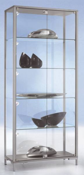 LINK Vitrine 4 Böden silber V8040 80x186x40