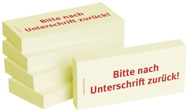 BIZSTIX Haftnotiz n.Unterschr.zurück 1301010141