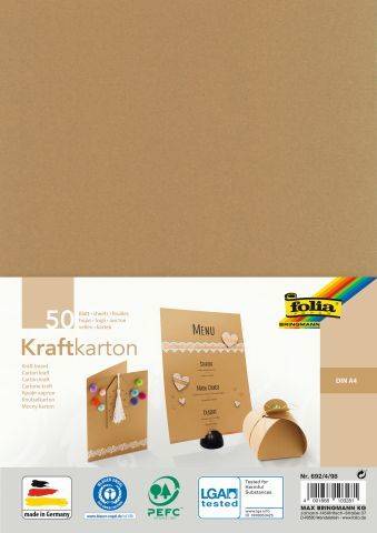 FOLIA Kraftkarton A4 50BL natur 692/4/98 230g