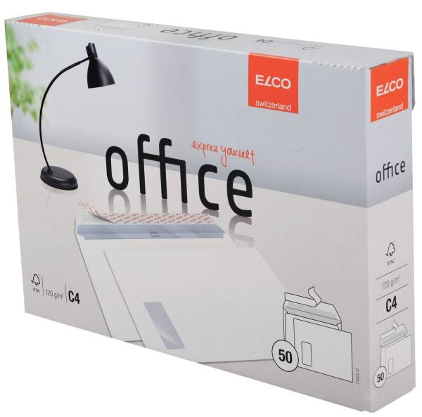 ELCO Briefhülle C4 Hk m.Fenst.weiß 74523.12 Office 120g 50St