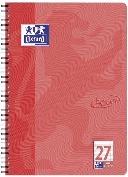 Collegeblock Touch Lin 27 A4, 80 Blatt, 90 g qm, 4 fach Lochung, koralle