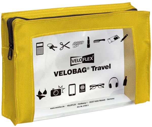 Reißverschlusstasche VELOCOLOR Travel PVC, gelb, 230 x 160 mm®