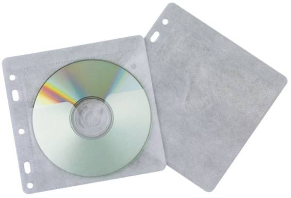 CD DVD Hüllen Universallochung zur Ablage im Ordner Ringbuch, transparent, Packung mit 40 Stück