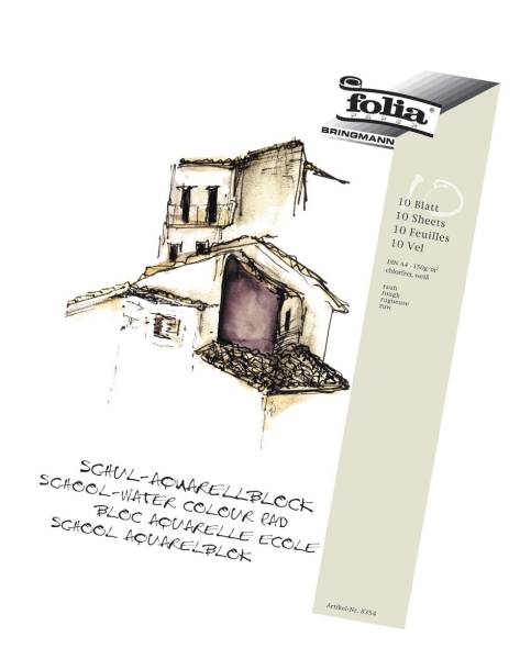 Schul Aquarellblock 150 g qm, DIN A3, weiß, 10 Blatt