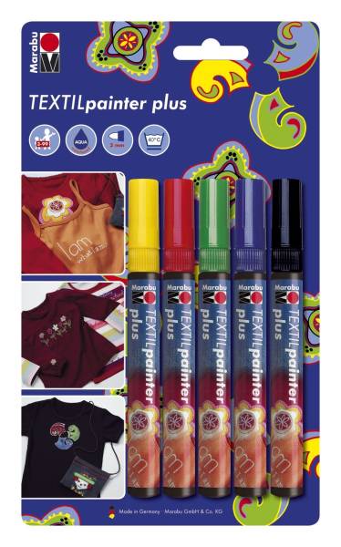 MARABU Stoffmalstift Set 5tlg. 0118 00 080 Textil Plus