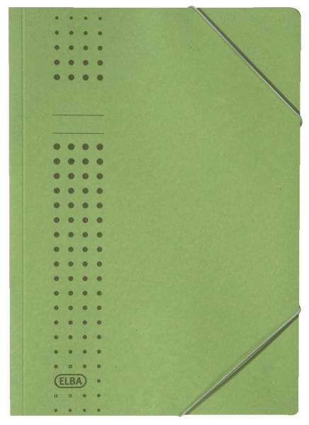 Eckspanner chic, Karton (RC), 320 g qm, A4, grün