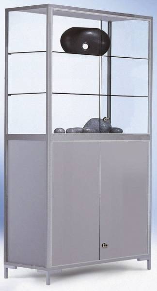 LINK Vitrine 2 Böden silber V15440 150x186x40