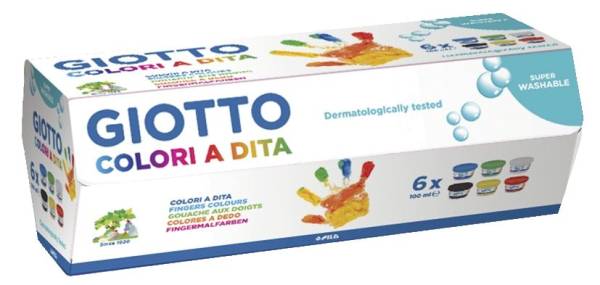 NERCHAU Fingerfarben 100ml 6Farben sortiert F534100 GIOTTO