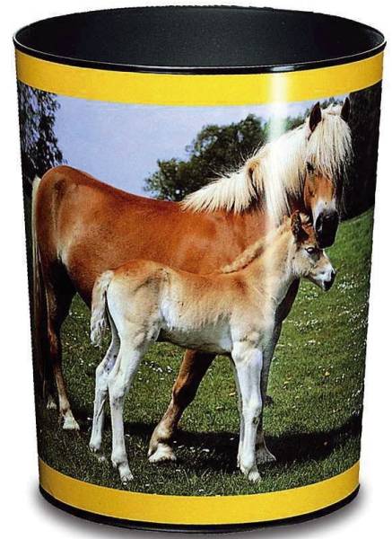 Papierkorb 13 L, Pferd u Fohlen