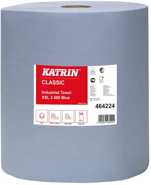 KATRIN Putzrolle 3lg blau 500Blatt 38x38cm 223000210/464224 2Rollen