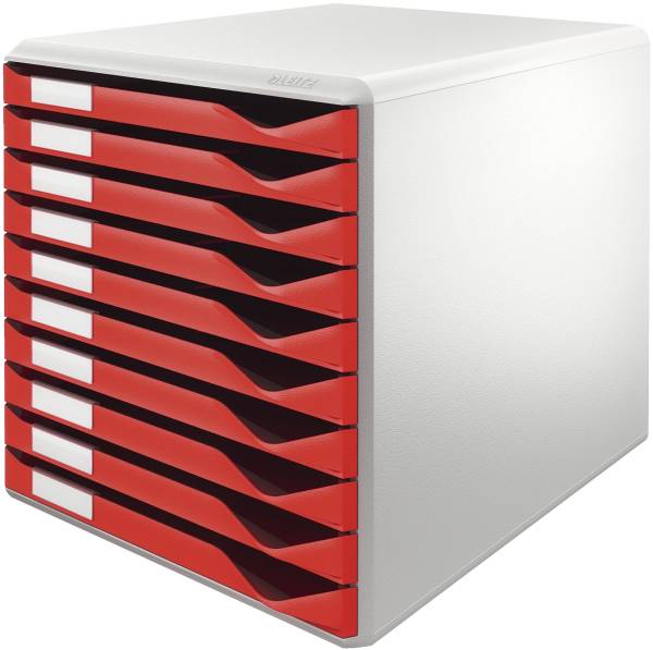 LEITZ Schubladenbox 10 Laden rot 5281-00-25