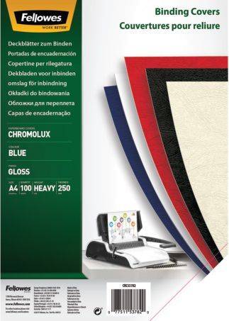 Deckblätter Chromolux A4 Deckblätter, blau, 100 Stück