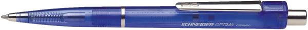 Druckkugelschreiber Optima M, blau (dokumentenecht), blau transparent