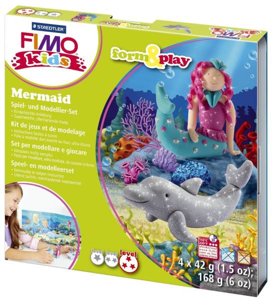 Modelliermasse Kids Materialpackung Form & Play "Mermaid", 4 x 42 g®