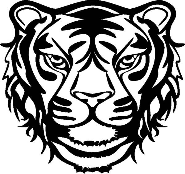 Silhouette Schablone 30 x 30 cm Wild Tiger