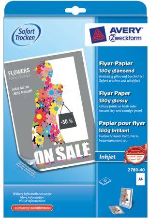 AVERY Zweckform Inkjet Foto Papier DIN A4 180 g//qm weiß 100 Blatt